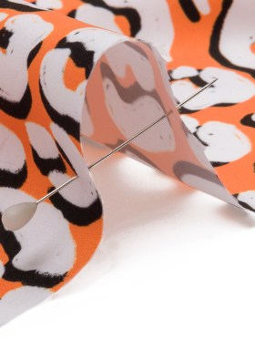 Recycled Polyester Swim Trunk Fabric – Orange and White Animal Spots – Dune Surfing Print – Mood Exclusive Malibu Collection Recycled Polyester Swim Trunk Fabric – Orange and White Animal Spots – Dune Surfing Print – Mood Exclusive Malibu Collection