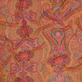 Viscose Georgette – Orange Paisley – Amsterdam Market Print – Mood Exclusive Gisele Collection Viscose Georgette – Orange Paisley – Amsterdam Market Print – Mood Exclusive Gisele Collection