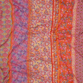 Cotton Voile – Pink and Orange Floral Stripes – Darling Clementine Print – Mood Exclusive Gisele Collection Cotton Voile – Pink and Orange Floral Stripes – Darling Clementine Print – Mood Exclusive Gisele Collection