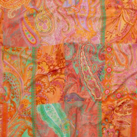 Cotton Voile – Orange Patchwork Paisley – Pastel Patina Print – Mood Exclusive Gisele Collection Cotton Voile – Orange Patchwork Paisley – Pastel Patina Print – Mood Exclusive Gisele Collection