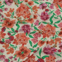 Sustainable Viscose Crepe – Pink and Orange Floral – Lennox Estate Print – Mood Exclusive Gisele Collection Sustainable Viscose Crepe – Pink and Orange Floral – Lennox Estate Print – Mood Exclusive Gisele Collection