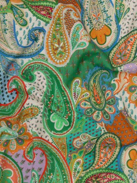 Cotton Voile – Green and Orange Paisley – Dragonfly Inn Print – Mood Exclusive Gisele Collection Cotton Voile – Green and Orange Paisley – Dragonfly Inn Print – Mood Exclusive Gisele Collection