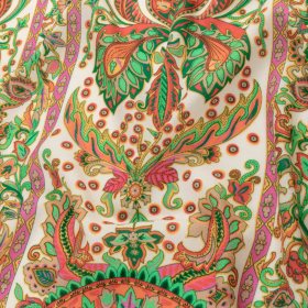 Sustainable Viscose Crepe – White Floral Paisley Stripes – Locust Lily Print – Mood Exclusive Gisele Collection Sustainable Viscose Crepe – White Floral Paisley Stripes – Locust Lily Print – Mood Exclusive Gisele Collection