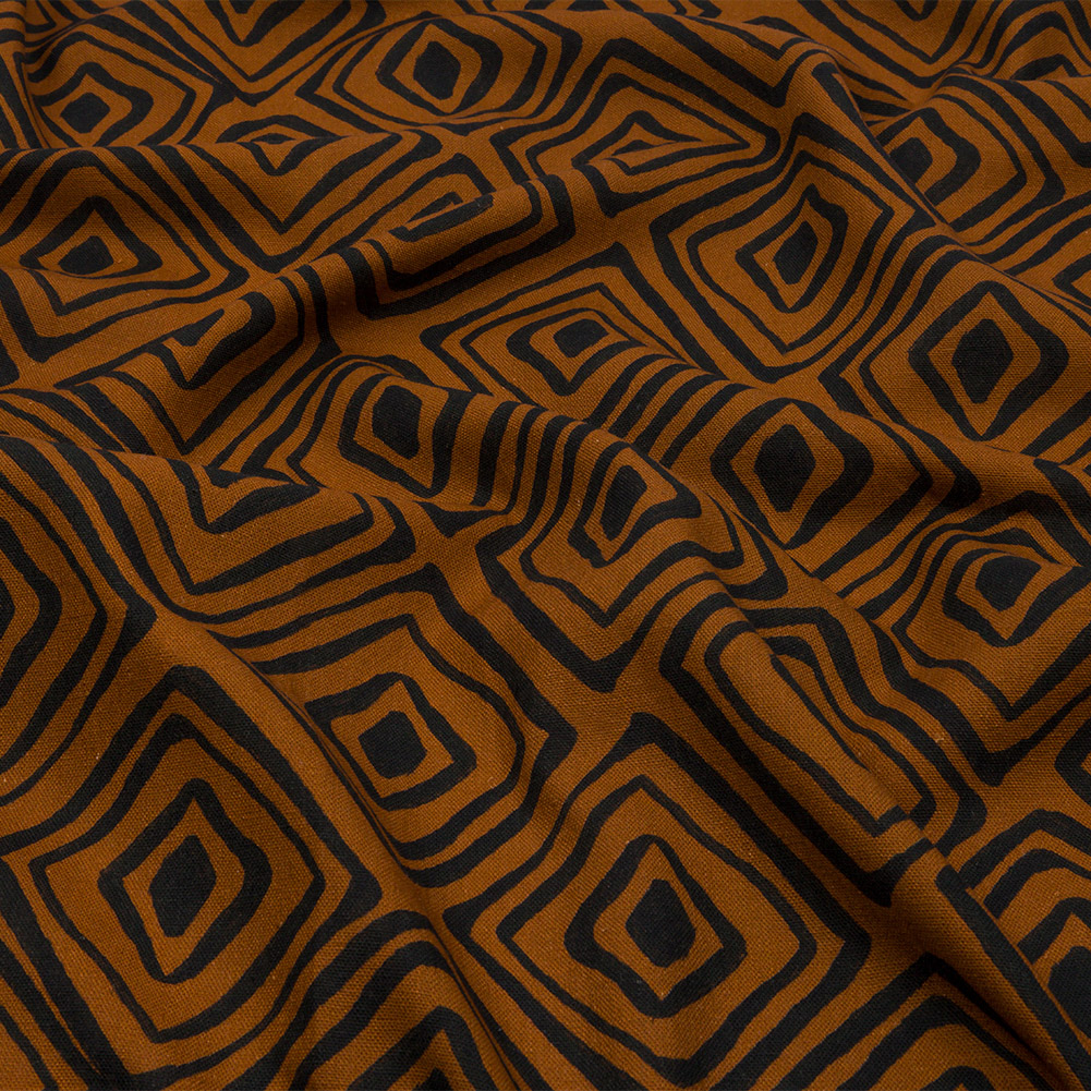 Linen and Rayon Woven – Brown Painted Diamonds – Sahara Summers Print – Mood Exclusive Palm Beach Collection Linen and Rayon Woven – Brown Painted Diamonds – Sahara Summers Print – Mood Exclusive Palm Beach Collection