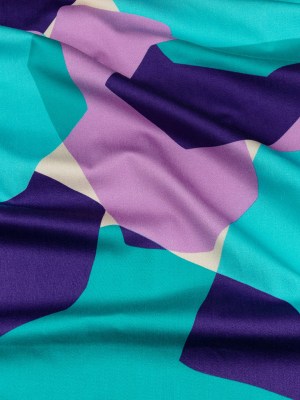 Stretch Cotton Sateen – Lilac and Turquoise Geometric Gems – Midnight Train to Georgia Print – Mood Exclusive Yesterday Collection Stretch Cotton Sateen – Lilac and Turquoise Geometric Gems – Midnight Train to Georgia Print – Mood Exclusive Yesterday Collection