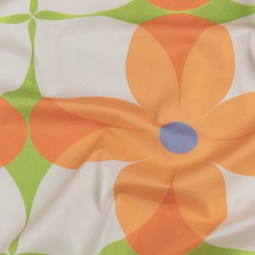 Stretch Cotton Sateen – Orange and White Floral – Soda Pop Petals Print – Mood Exclusive Yesterday Collection Stretch Cotton Sateen – Orange and White Floral – Soda Pop Petals Print – Mood Exclusive Yesterday Collection