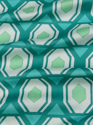 Stretch Cotton Sateen – Turquoise Honeycomb Diamonds – Arcade Fever Print – Mood Exclusive Yesterday Collection Stretch Cotton Sateen – Turquoise Honeycomb Diamonds – Arcade Fever Print – Mood Exclusive Yesterday Collection