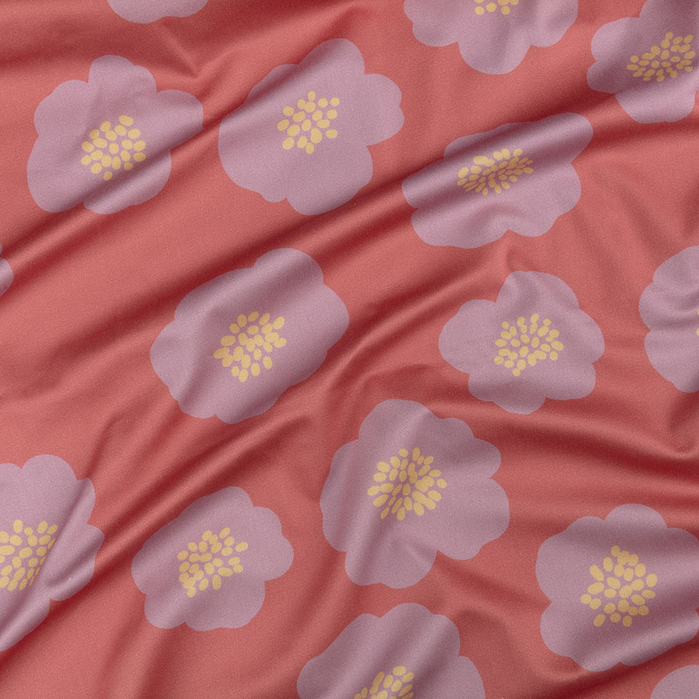 Stretch Cotton Sateen – Pink and Lilac Simple Floral – Cadillac Cutie Print – Mood Exclusive Yesterday Collection Stretch Cotton Sateen – Pink and Lilac Simple Floral – Cadillac Cutie Print – Mood Exclusive Yesterday Collection