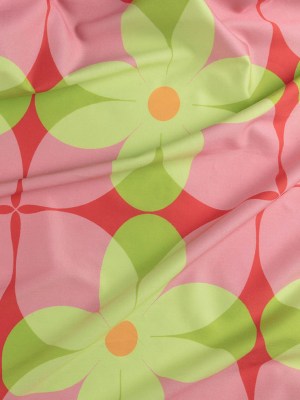 Stretch Cotton Sateen – Pink and Lime Floral – Soda Pop Petals Print – Mood Exclusive Yesterday Collection Stretch Cotton Sateen – Pink and Lime Floral – Soda Pop Petals Print – Mood Exclusive Yesterday Collection