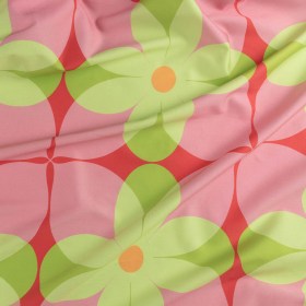 Stretch Cotton Sateen – Pink and Lime Floral – Soda Pop Petals Print – Mood Exclusive Yesterday Collection Stretch Cotton Sateen – Pink and Lime Floral – Soda Pop Petals Print – Mood Exclusive Yesterday Collection