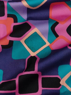 Stretch Cotton Sateen – Teal and Pink Geometric Tiles – Jukebox Jivin’ Print – Mood Exclusive Yesterday Collection Stretch Cotton Sateen – Teal and Pink Geometric Tiles – Jukebox Jivin’ Print – Mood Exclusive Yesterday Collection