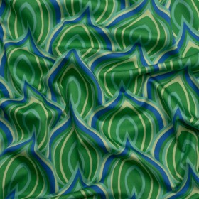 Stretch Cotton Sateen – Blue and Green Leaf Forms – Cipolla Blues Print – Mood Exclusive Marigold Collection Stretch Cotton Sateen – Blue and Green Leaf Forms – Cipolla Blues Print – Mood Exclusive Marigold Collection