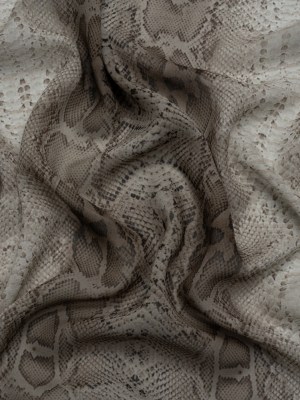Viscose Georgette – Gray Snakeskin – Midnight Lurking Print – Mood Exclusive Kilimanjaro Collection Viscose Georgette – Gray Snakeskin – Midnight Lurking Print – Mood Exclusive Kilimanjaro Collection