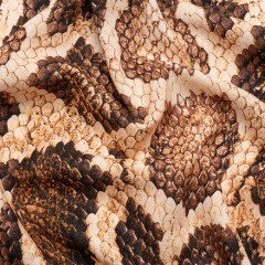 Linen and Rayon Woven – Beige and Brown Snakeskin – Kaa’s Charm Print – Mood Exclusive Kilimanjaro Collection Linen and Rayon Woven – Beige and Brown Snakeskin – Kaa’s Charm Print – Mood Exclusive Kilimanjaro Collection