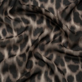 Viscose Georgette – Black and Beige Leopard – Shade of the Acacia Print – Mood Exclusive Kilimanjaro Collection Viscose Georgette – Black and Beige Leopard – Shade of the Acacia Print – Mood Exclusive Kilimanjaro Collection