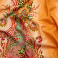 Linen and Rayon Woven – Orange and Pink Floral Paisley Stripe – Mood Exclusive Eos and Flora Print Linen and Rayon Woven – Orange and Pink Floral Paisley Stripe – Mood Exclusive Eos and Flora Print