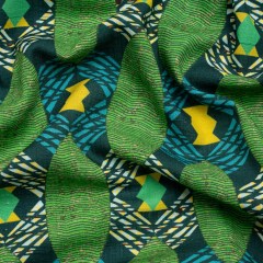 Viscose and Linen Woven – Blue and Green Surfboard Geometric – Mood Exclusive Waimea Bay Print Viscose and Linen Woven – Blue and Green Surfboard Geometric – Mood Exclusive Waimea Bay Print