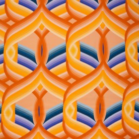 Rayon Challis – Orange, Blue and Purple Abstract Lines – Iris’s Message Print – Mood Exclusive Chariot Collection Rayon Challis – Orange, Blue and Purple Abstract Lines – Iris’s Message Print – Mood Exclusive Chariot Collection