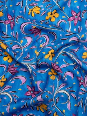 Rayon Challis – Blue and Yellow Floral – Apollo’s Laurel Print – Mood Exclusive Chariot Collection Rayon Challis – Blue and Yellow Floral – Apollo’s Laurel Print – Mood Exclusive Chariot Collection