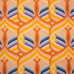 Stretch Cotton Sateen – Orange, Blue and Purple Abstract Lines – Iris’s Message Print – Mood Exclusive Chariot Collection Stretch Cotton Sateen – Orange, Blue and Purple Abstract Lines – Iris’s Message Print – Mood Exclusive Chariot Collection