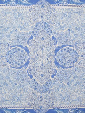 Stretch Cotton Sateen Panel – Blue Paisley Floral – Sicilian Summer Print – Mood Exclusive Chariot Collection Stretch Cotton Sateen Panel – Blue Paisley Floral – Sicilian Summer Print – Mood Exclusive Chariot Collection