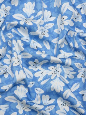 Stretch Cotton Sateen – Blue Floral – Daybreak Bloom Print – Mood Exclusive Chariot Collection Stretch Cotton Sateen – Blue Floral – Daybreak Bloom Print – Mood Exclusive Chariot Collection