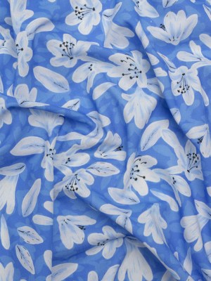 Cotton Voile – Blue Floral – Daybreak Bloom Print – Mood Exclusive Chariot Collection Cotton Voile – Blue Floral – Daybreak Bloom Print – Mood Exclusive Chariot Collection