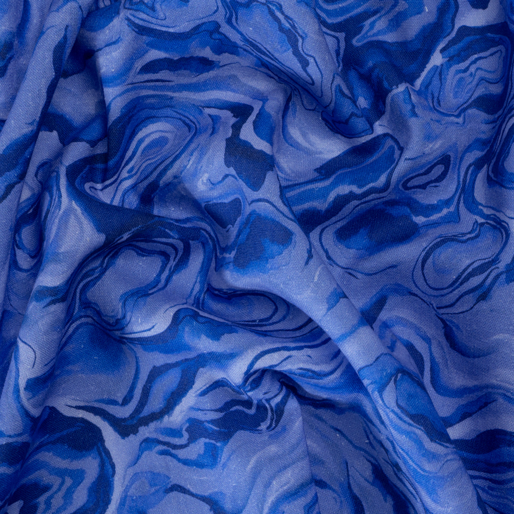 Linen-Rayon Woven – Blue Abstract – Skyscape Print – Mood Exclusive Chariot Collection Linen-Rayon Woven – Blue Abstract – Skyscape Print – Mood Exclusive Chariot Collection