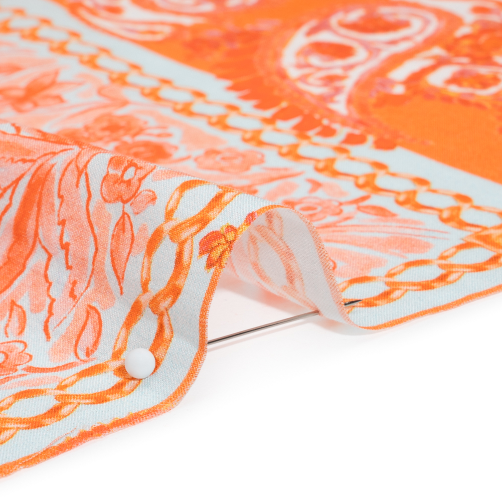Cotton Voile Panel – Orange Paisley Floral – Sicilian Summer Print – Mood Exclusive Chariot Collection Cotton Voile Panel – Orange Paisley Floral – Sicilian Summer Print – Mood Exclusive Chariot Collection