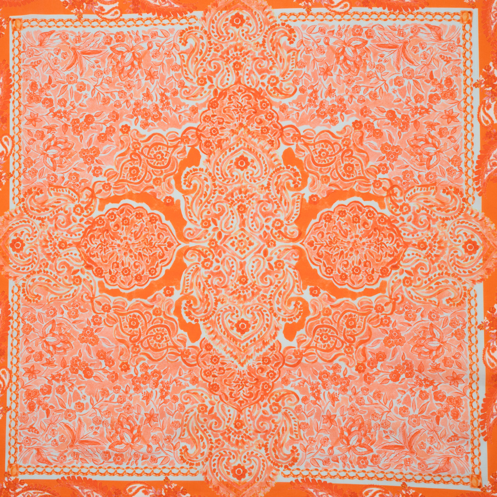 Cotton Voile Panel – Orange Paisley Floral – Sicilian Summer Print – Mood Exclusive Chariot Collection Cotton Voile Panel – Orange Paisley Floral – Sicilian Summer Print – Mood Exclusive Chariot Collection