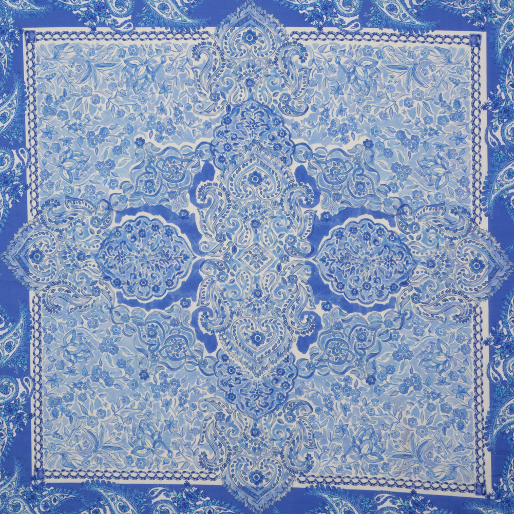 Cotton Voile Panel – Blue Paisley Floral – Sicilian Summer Print – Mood Exclusive Chariot Collection Cotton Voile Panel – Blue Paisley Floral – Sicilian Summer Print – Mood Exclusive Chariot Collection