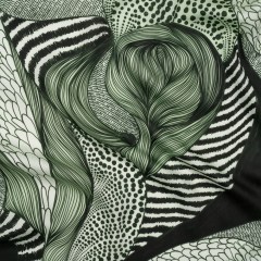Rayon Challis – Dark Green and White Doodled Patterns – Forest Fantasy Print – Mood Exclusive Acadia Collection Rayon Challis – Dark Green and White Doodled Patterns – Forest Fantasy Print – Mood Exclusive Acadia Collection