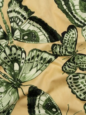 Stretch Cotton Sateen – Green and Cream Butterflies – Monarch Mountain Print – Mood Exclusive Acadia Collection Stretch Cotton Sateen – Green and Cream Butterflies – Monarch Mountain Print – Mood Exclusive Acadia Collection