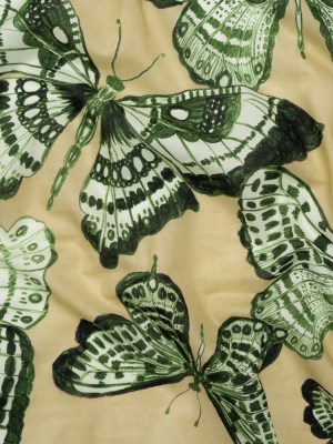 Cotton Voile – Green and Cream Butterflies – Monarch Mountain Print – Mood Exclusive Acadia Collection Cotton Voile – Green and Cream Butterflies – Monarch Mountain Print – Mood Exclusive Acadia Collection
