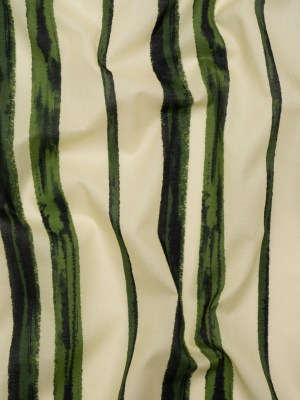 Cotton Voile – Cream and Green Painted Stripes – Verdant Trail Print – Mood Exclusive Acadia Collection Cotton Voile – Cream and Green Painted Stripes – Verdant Trail Print – Mood Exclusive Acadia Collection