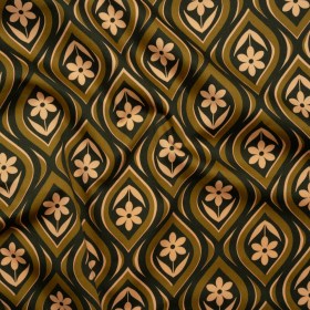 Stretch Cotton Sateen – Olive, Hunter Green, and Beige Floral Ogees – Woodland Blooms Print – Mood Exclusive Acadia Collection Stretch Cotton Sateen – Olive, Hunter Green, and Beige Floral Ogees – Woodland Blooms Print – Mood Exclusive Acadia Collection
