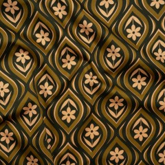Stretch Cotton Sateen – Olive, Hunter Green, and Beige Floral Ogees – Woodland Blooms Print – Mood Exclusive Acadia Collection Stretch Cotton Sateen – Olive, Hunter Green, and Beige Floral Ogees – Woodland Blooms Print – Mood Exclusive Acadia Collection