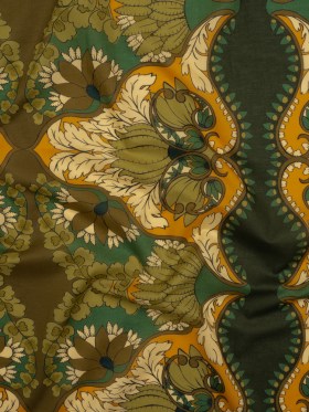 Cotton Voile – Olive Green, Teal and Mango Orange Wavy Floral Stripes – Nymph’s Harvest Print – Mood Exclusive Acadia Collection Cotton Voile – Olive Green, Teal and Mango Orange Wavy Floral Stripes – Nymph’s Harvest Print – Mood Exclusive Acadia Collection