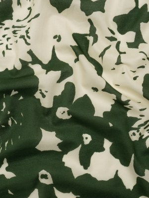 Cotton Voile – Hunter Green and Cream Big Floral – Rorschach Rosettes Print – Mood Exclusive Acadia Collection Cotton Voile – Hunter Green and Cream Big Floral – Rorschach Rosettes Print – Mood Exclusive Acadia Collection