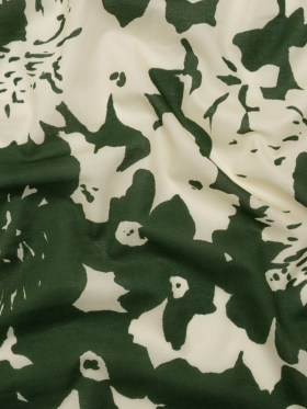 Cotton Voile – Hunter Green and Cream Big Floral – Rorschach Rosettes Print – Mood Exclusive Acadia Collection Cotton Voile – Hunter Green and Cream Big Floral – Rorschach Rosettes Print – Mood Exclusive Acadia Collection