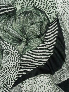 Cotton Voile – Dark Green and White Doodled Patterns – Forest Fantasy Print – Mood Exclusive Acadia Collection Cotton Voile – Dark Green and White Doodled Patterns – Forest Fantasy Print – Mood Exclusive Acadia Collection