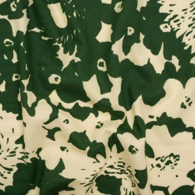 Linen and Rayon Woven – Hunter Green and Cream Big Floral – Rorschach Rosettes Print – Mood Exclusive Acadia Collection Linen and Rayon Woven – Hunter Green and Cream Big Floral – Rorschach Rosettes Print – Mood Exclusive Acadia Collection