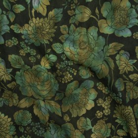 Linen and Rayon Woven – Green, Olive and Navy Floral – Secret Garden Print – Mood Exclusive Acadia Collection Linen and Rayon Woven – Green, Olive and Navy Floral – Secret Garden Print – Mood Exclusive Acadia Collection