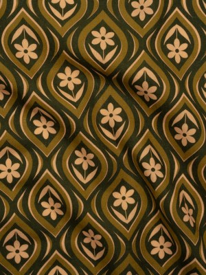 Linen and Rayon Woven – Olive, Hunter Green, and Beige Floral Ogees – Woodland Blooms Print – Mood Exclusive Acadia Collection Linen and Rayon Woven – Olive, Hunter Green, and Beige Floral Ogees – Woodland Blooms Print – Mood Exclusive Acadia Collection