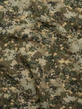 Linen and Rayon Woven – Olive, Green and Beige Abstract Dots – Forest Lookout Print – Mood Exclusive Acadia Collection Linen and Rayon Woven – Olive, Green and Beige Abstract Dots – Forest Lookout Print – Mood Exclusive Acadia Collection