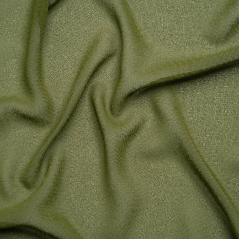 Polyester High-Multi Chiffon – Pesto Green – Netta Collection by Mood Polyester High-Multi Chiffon – Pesto Green – Netta Collection by Mood