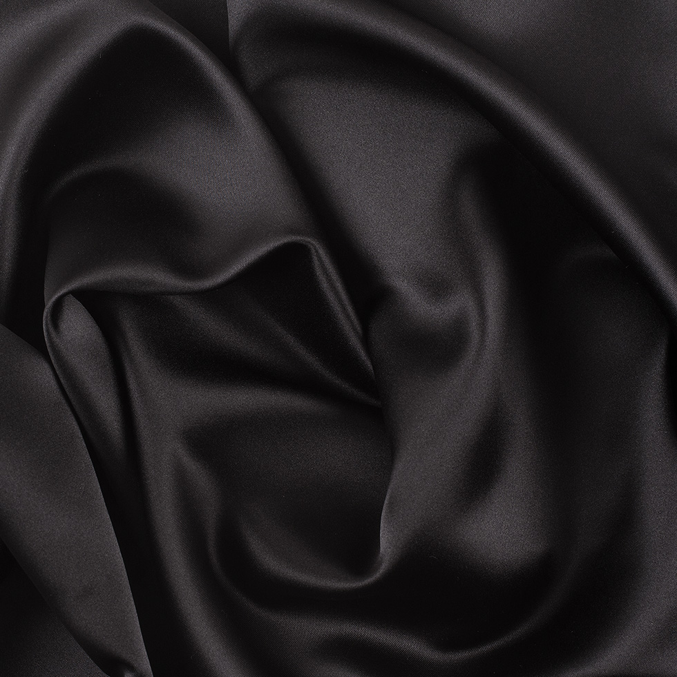 Polyester Satin – Ultra Black – Reverie Collection Polyester Satin – Ultra Black – Reverie Collection