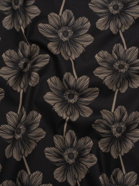 Printed Quilting Cotton by Anna Maria Textiles for Northcott – Silvertone Anemone Floral – Indelible Collection Printed Quilting Cotton by Anna Maria Textiles for Northcott – Silvertone Anemone Floral – Indelible Collection