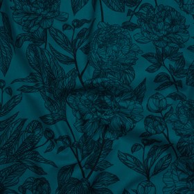 Printed Quilting Cotton by Anna Maria Textiles for Northcott – Ocean Peony Floral – Indelible Collection Printed Quilting Cotton by Anna Maria Textiles for Northcott – Ocean Peony Floral – Indelible Collection