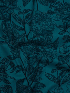 Printed Quilting Cotton by Anna Maria Textiles for Northcott – Ocean Peony Floral – Indelible Collection Printed Quilting Cotton by Anna Maria Textiles for Northcott – Ocean Peony Floral – Indelible Collection